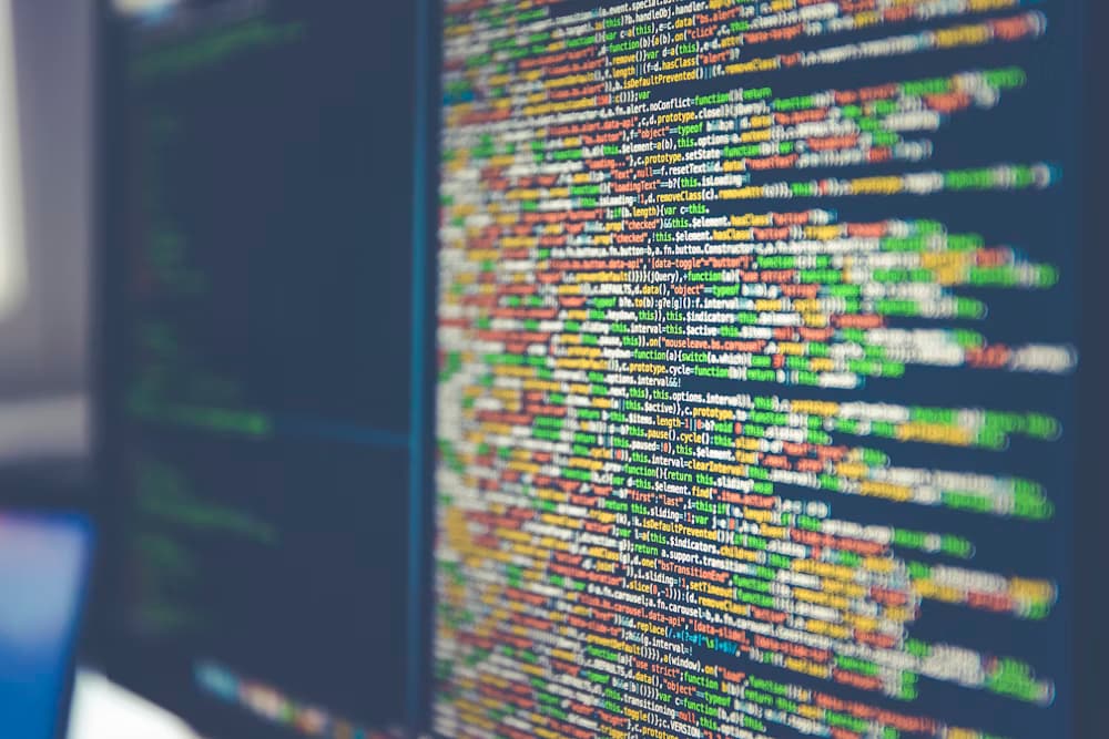Colorful software code representing AI and automation